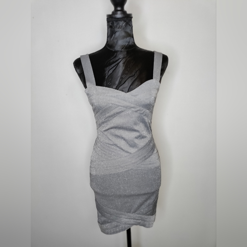 H&M Gray Ruched Bodycon Cocktail Dress